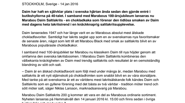 Salt möter sött i nya Marabou Daim Saltlakrits