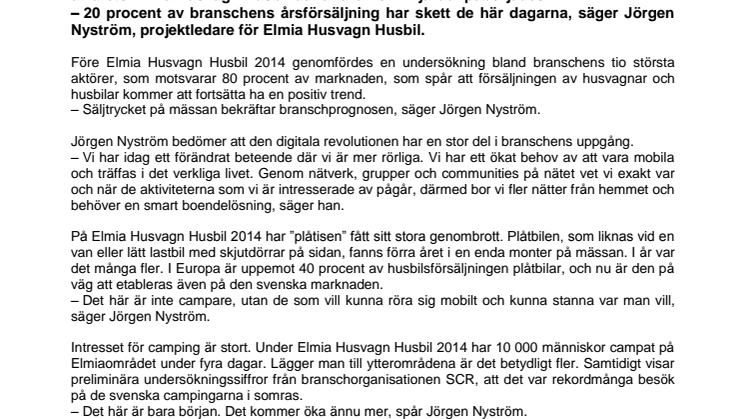 Affärer för miljarder på Elmia Husvagn Husbil