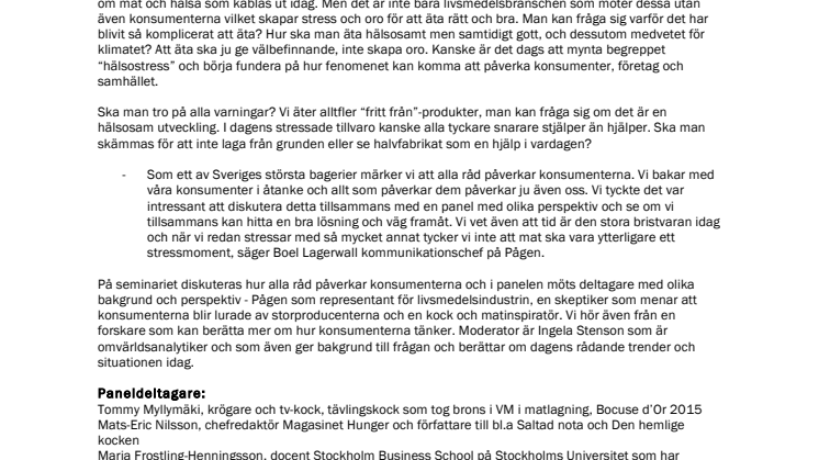 Almedalen 2015: Pågen ställer frågan varför det har blivit så komplicerat att äta