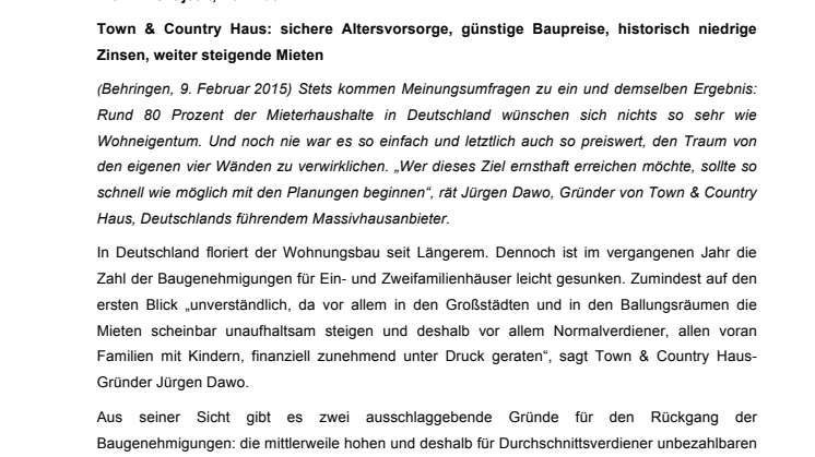 Rein ins Eigenheim: Wenn nicht jetzt, wann dann? 