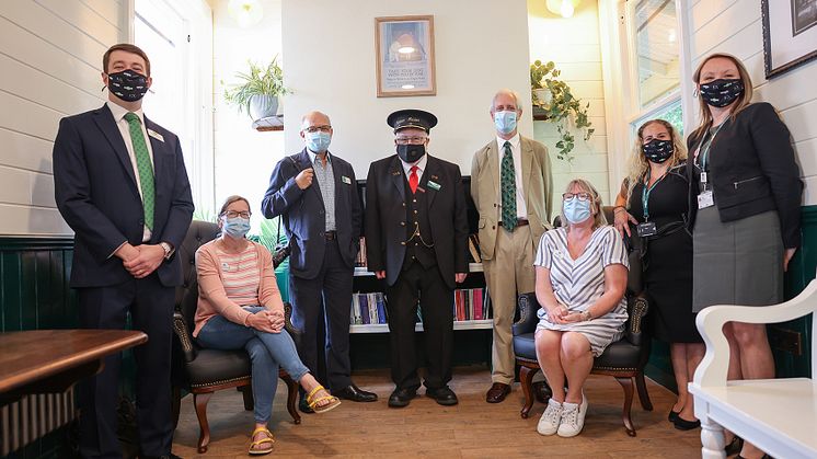 Eridge's restoration partners meet in the once-derelict waiting room
