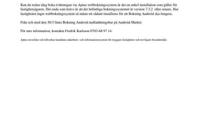 Boka tvättstugan i din Android-telefon