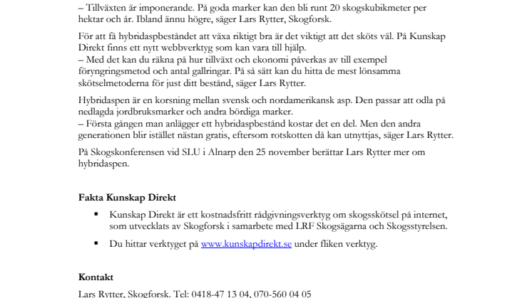 Hybridasp är något att räkna med