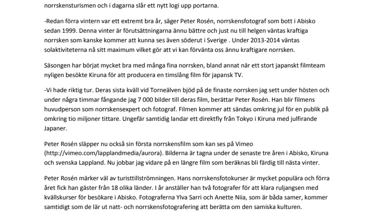 Norrskensturismen mot nya höjder