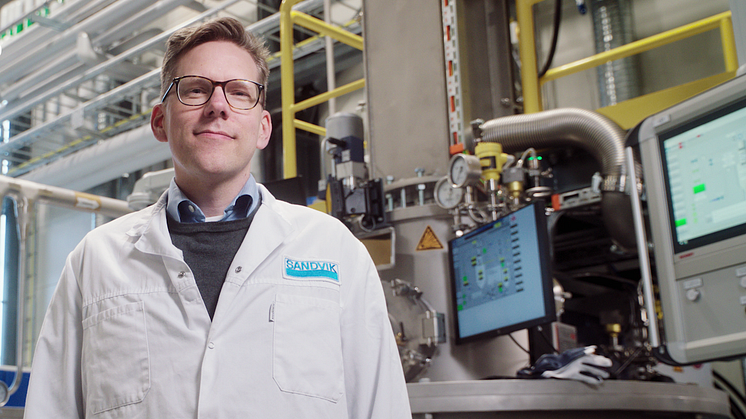 – Med vår nya state-of-the-art-anläggning för titanpulver skapas helt nya möjligheter för additiv tillverkning med titan, säger Peter Harlin, försäljning och forskningsledning på Sandvik Additive Manufacturing. Foto: Sandvik AB.