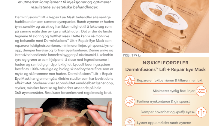 PRESENTASJON DermInfusions™  Lift+ Repair Eye Mask