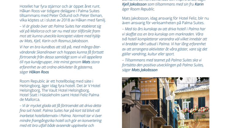 Room Republic tar över driften på Palma Suites