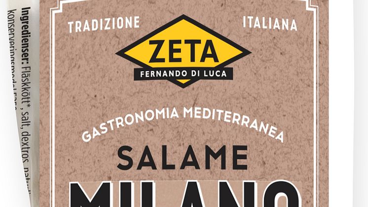 Information om Zeta Salame Milano, hel bit 100 g