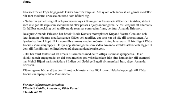 Kasserat blir hjälp till kvinnor