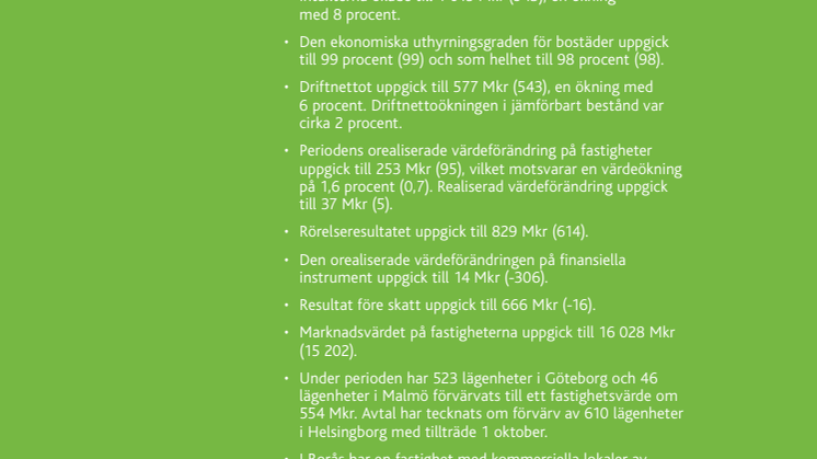 Willhems delårsrapport januari-september 2015