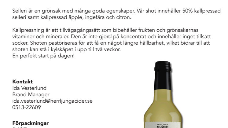 Selleri SHOT - Nyhet från Herrljunga Musteri! 