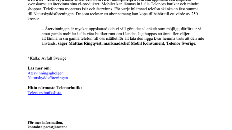 Panta mer – återvinn mobilen