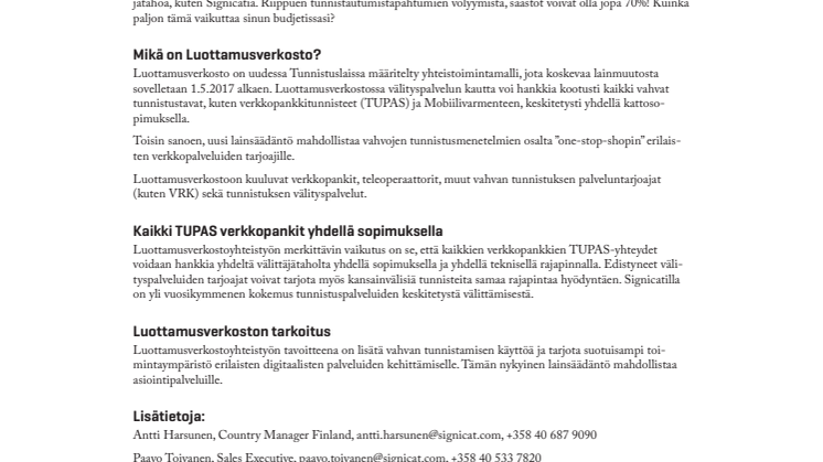 TUPAS-kustannukset välityspalvelun kautta jopa -70%