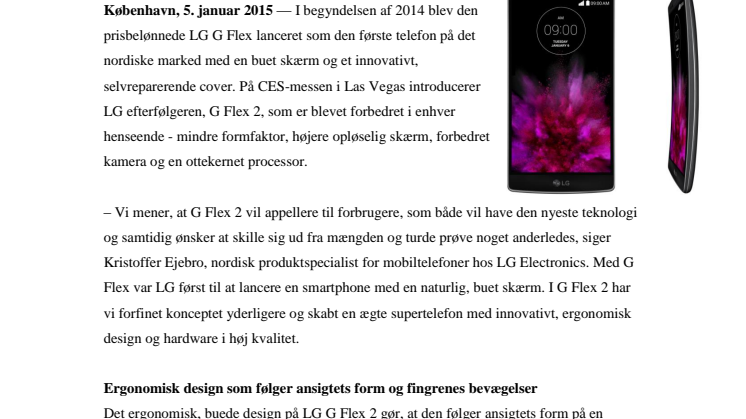 NORDENS FØRSTE BØJEDE SMARTPHONE FØLGES OP MED LG G FLEX 2