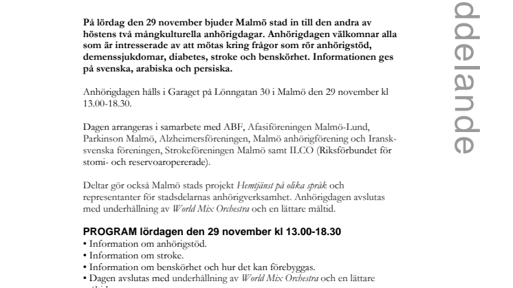 Mångkulturell anhörigdag ger information på flera språk