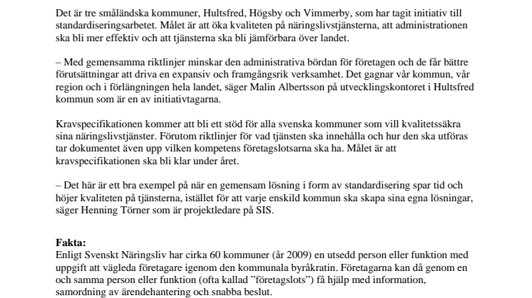 Företagare får bättre service från kommunen 