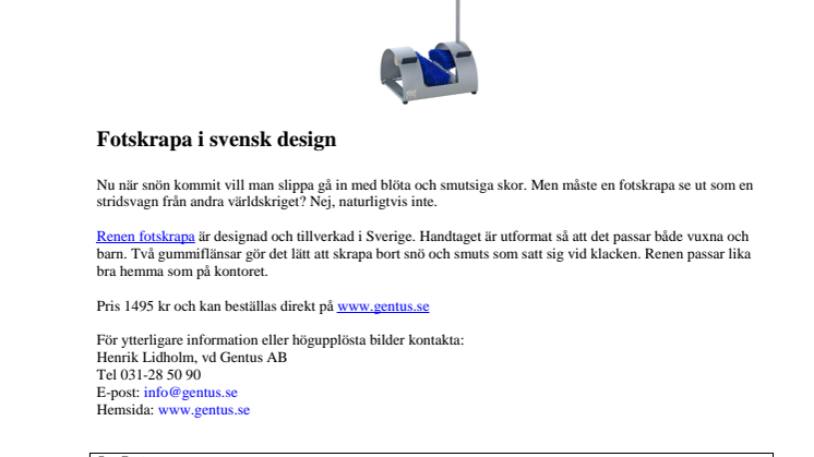 Fotskrapa i svensk design