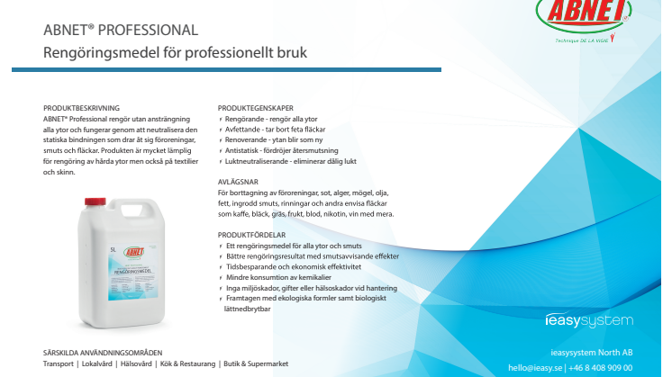 ABNET® Professional produktblad