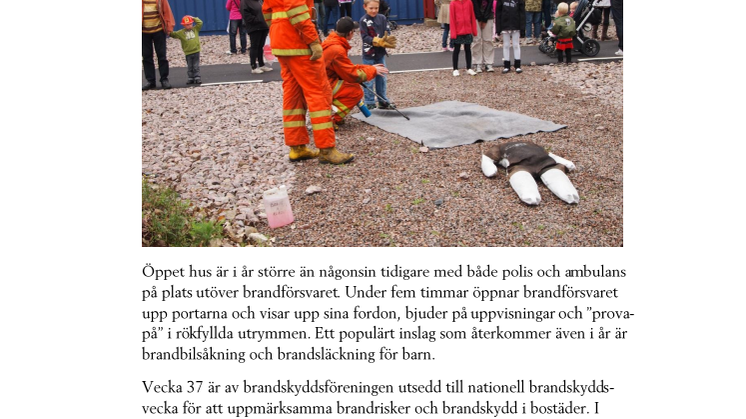Öppet hus på Brandorama under brandskyddsveckan