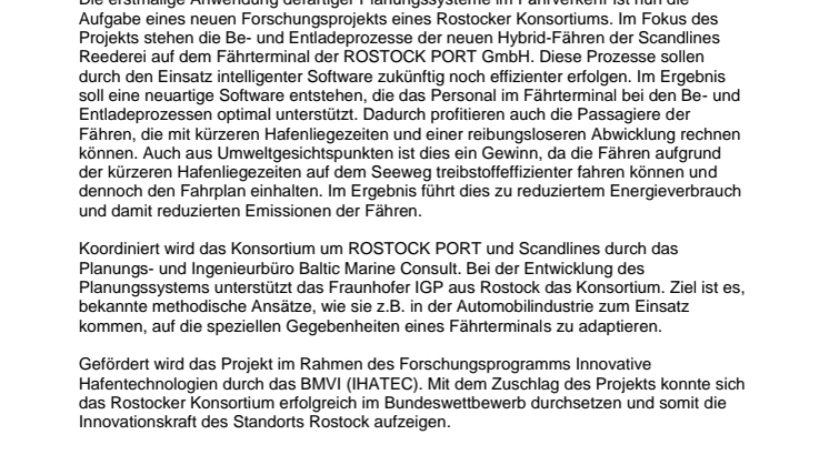 Digitale Abfertigung im Fährhafen – Durch Forschungskooperation zu effizienteren Prozessen im Rostocker Fährhafen