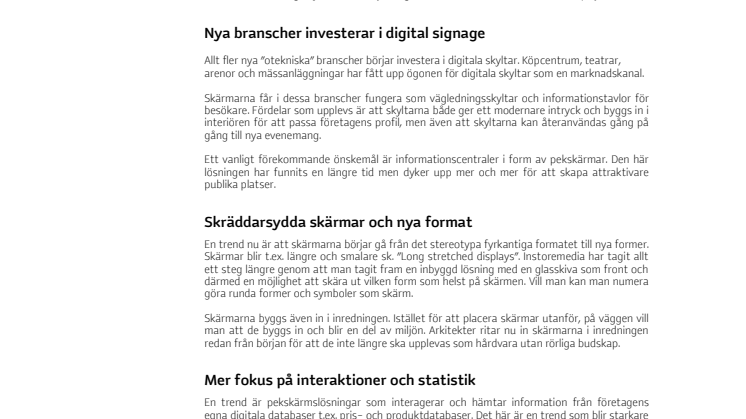 Nya trender inom digital signage