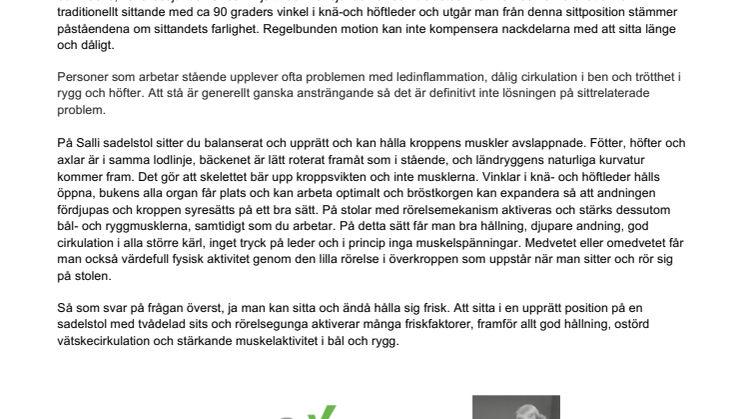Kan jag sitta och ändå hålla mig frisk?