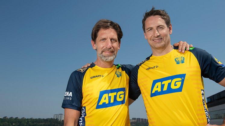 Handbollens förbundskaptener Tomas Axnér, dam, och Glenn Solberg, herr. Foto: Ryno Quantz/ATG