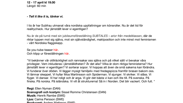 SUBTALES – arior från medelklassen