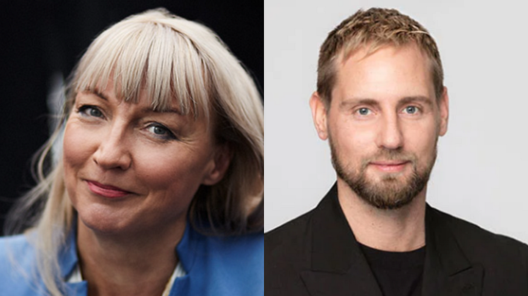 Elisa Markula VD på Oriola och Hannes Hasselrot VD på Kronans Apotek