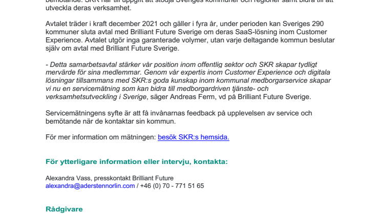 Brilliant Future Sverige sluter fyraårigt samarbetsavtal med Sveriges Kommuner och Regioner.pdf