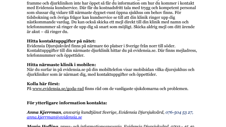 Så får ditt djur hjälp i sommar