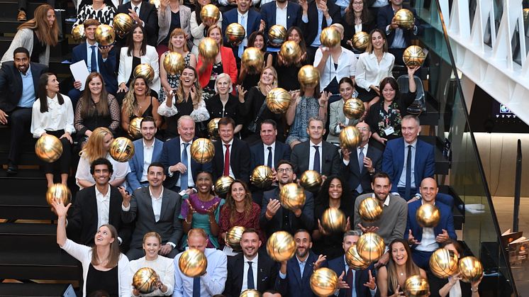 FIBA Europe basketball players celebrating their success