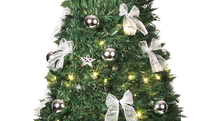 Julgran pop-up, frilagd-silver