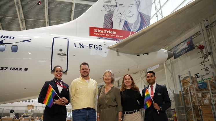Norwegian group photo tail fin hero Kim Friele