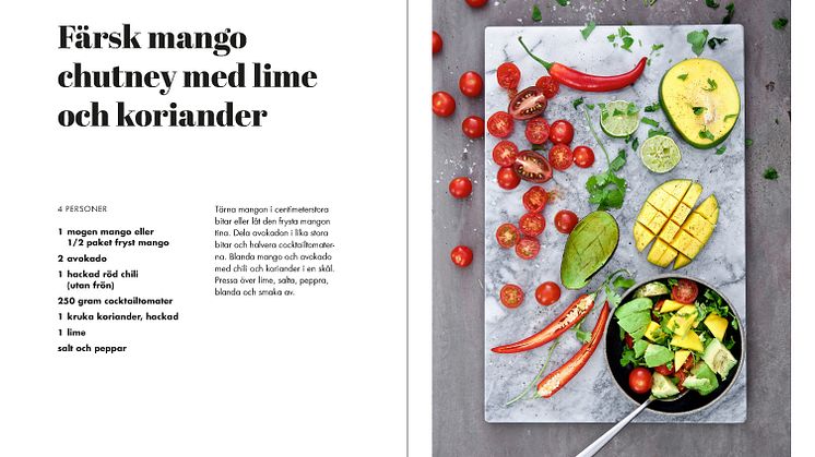 Färsk mango chutney med lime och koriander från Yogaköket