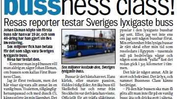Aftonbladet Resa testar 1st Bussness Class