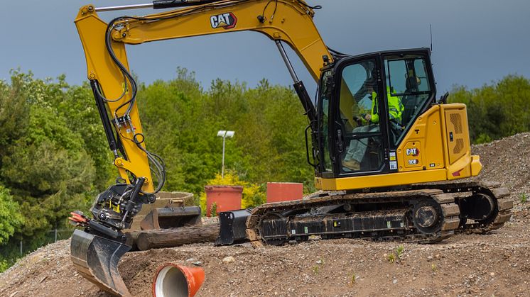 Cat 308 CR med fast bom och tiltrotator, Next generation