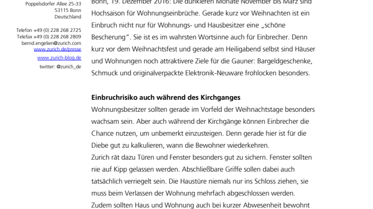 Schöne Bescherung: Bei Einbruch sollten alle Glöckchen klingeln