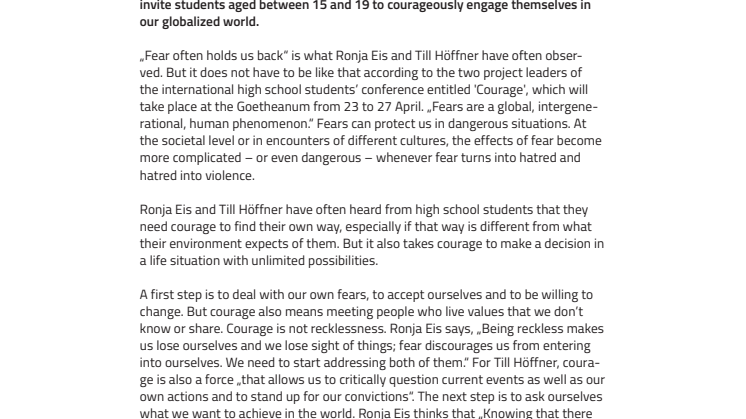 International Students‘ Conference 'Courage'