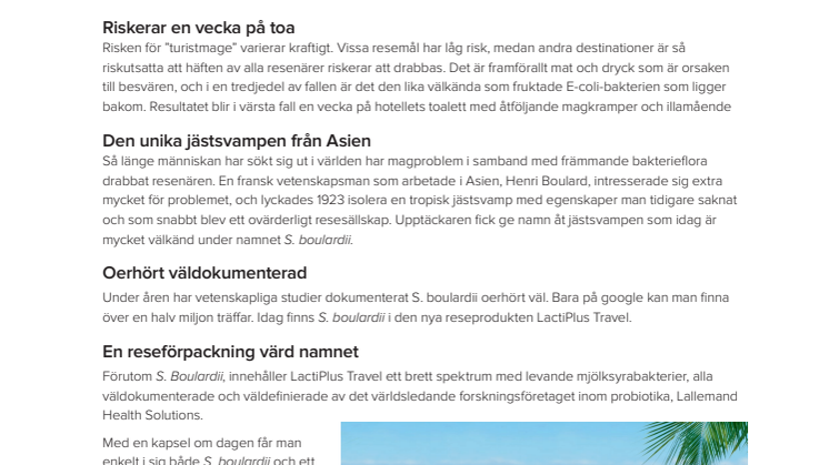 Levande bakteriekulturen LactiPlus Travel – en reseförpackning värd namnet!
