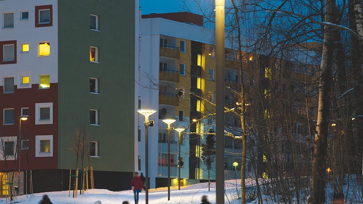 Ett trygghetsprojekt i Albyparken i Botkyrka kommun, ljusdesign: Olsson & Linder 