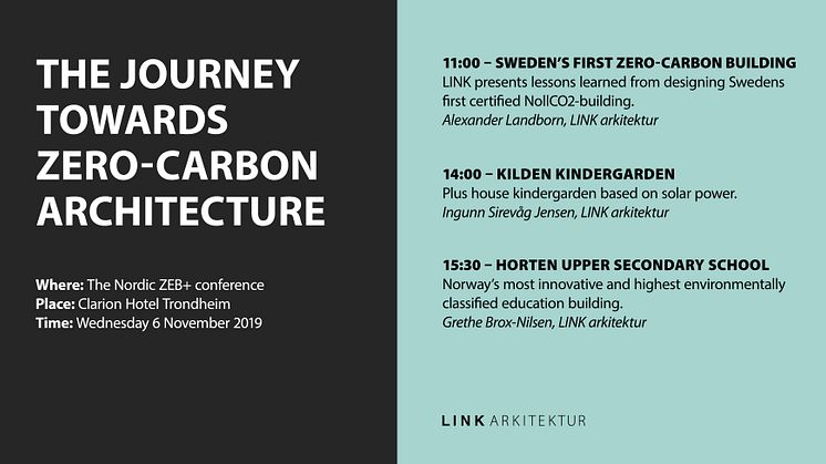 LINK arkitektur på Nordic ZEB 2019