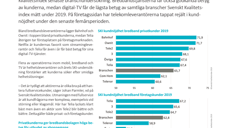 Kunderna efterfrågar helhetslösningar för hemmets telekomtjänster