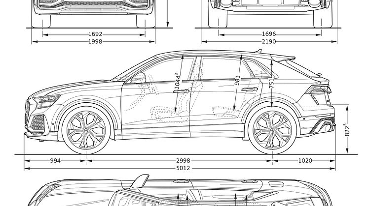 Audi RS Q8 dimensioner