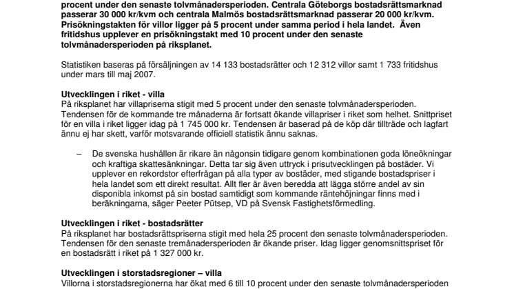 Bostadsrättsmarknaden glödhet i Göteborg och Malmö – passerar 30 000 kr/kvm respektive 20 000 kr/kvm