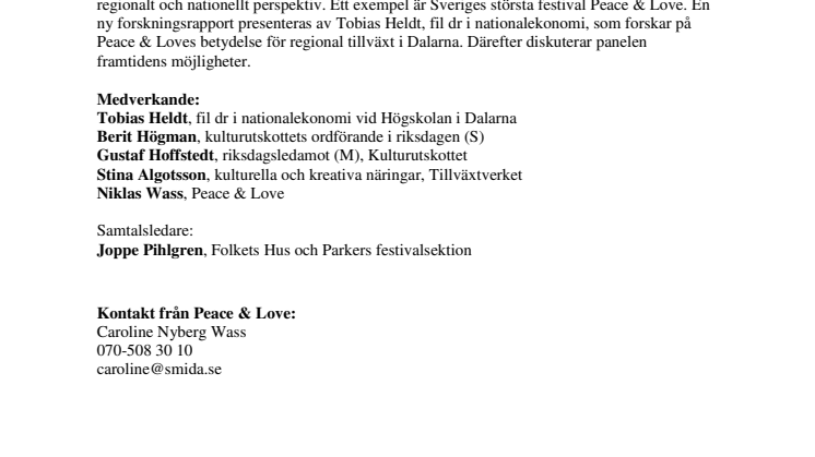 Ny forskningsrapport - Festivalers betydelse för regional tillväxt