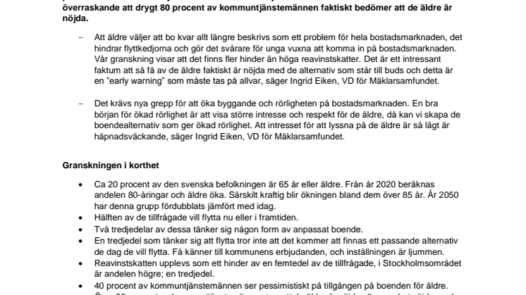 Ny granskning från Mäklarsamfundet: Lyssna på de äldre!