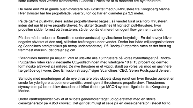 Scandlines’ hybridfærge Schleswig-Holstein sejler nu mere miljøvenligt