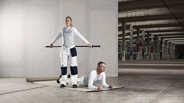 Aktivitetsappen ”Nordsjö Pro Activity”  innehåller stärkande och förebyggande övningar för yrkesmålaren. 