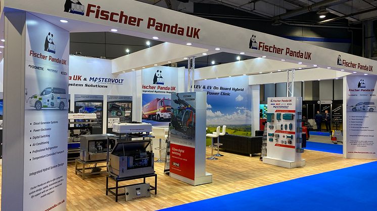 Fischer Panda UK's stand at Commercial Vehicle Show 2021